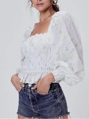🌸 For Love & Lemons Floral Square Neck Crop Top 🌸